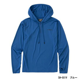 シマノ [90] 22 サンプロテクション プルオーバーフーディーシャツ SH-001V S ブルー 2022春夏モデル