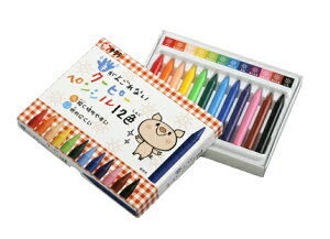 汚れを気にせず使えるおえかきシリーズ手がよごれないクーピーペンシル12色(FYS12)