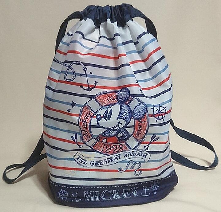 楽天市場 ディズニーミッキーマウス Disneymickymouse マチ付ナップサック プールバッグ ポリエステル製巾着袋 スイミングバッグ ボーンサック Dn 紙 文具 ひかり