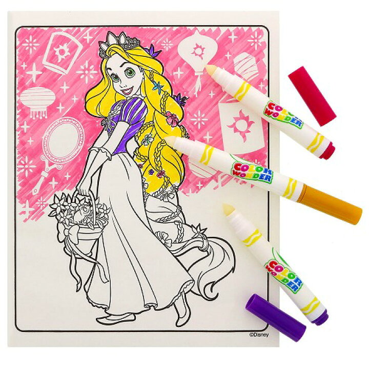 楽天市場 ディズニープリンセス Disneyprincess 絵が浮き出る不思議な塗り絵 ｎｅｗうきうきぬりえカラーワンダー B柄 429b 紙 文具 ひかり