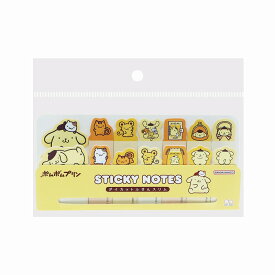 ポムポムプリン[SANRIO]サンリオ(イエロー)サンスター文具ダイカット付箋スリム（台紙付きふせん）(S2853850)