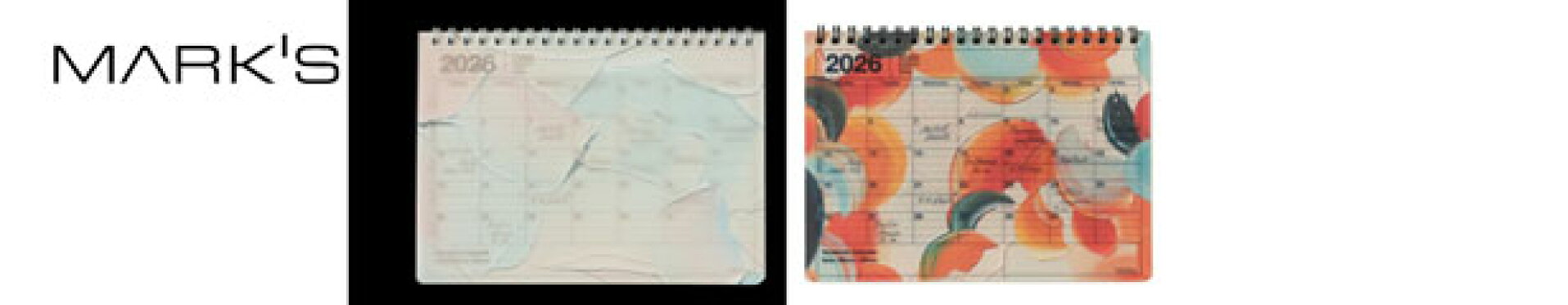 MARK'Sマークスダイアリー手帳2026年版ノートブックカレンダーS  岡村芳樹 2色 2026年1月始まり2026年12月2025年版