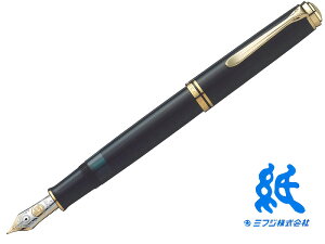 ペリカンPelikan 万年筆スーベレーンSouveran 黒 ロジウム装飾18金ペン先 F/M/B M1000