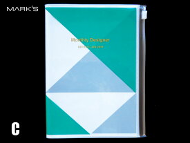 マークスMARK'S ダイアリー手帳 B6マンスリー ジオメトリックパターン 2017年9月はじまり2019年1月版