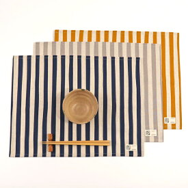 コットンリネンのランチョンマット（ナチュラルストライプ）35×45cm(M3) Made in Japan