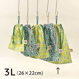ループ付き巾着袋（給食袋）26cm×22cm（loop-3L）四つ葉が多めのクローバー畑 2cm刻みでサイズが選べる! Made in Japan