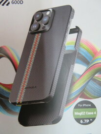 PITAKA iPhone 15 Pro Max用磁気ケース アラミドファイバー保護ケース MagSafeスリム対応 (600D ラプソディー）