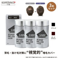 スーパーミリオンヘアー 30g 3本セット 増毛パウダー 薄毛隠し 薄毛カバー 黒髪ブラック 白髪隠し ダーク…