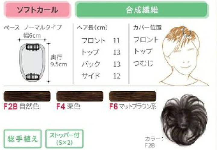 楽天市場】フォンテーヌ トップピース BP864 アデランス 部分ウィッグ  