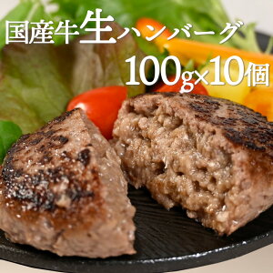 【おいしいお惣菜】 国産牛 100% 冷凍 生 ハンバーグ 手作り 100g×10個 冷凍 個包装 手ごね 惣菜