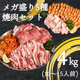 【今だけ15000円→7500円】焼肉セット5種4kg 焼肉 豚 牛 鶏 ホルモン 肉 ギフト 食品 食べ物 内祝い 御祝い グルメ 食べ物 焼肉 焼肉セット 牛肉 バーベキュー お肉 冷凍 出産内祝い 肉の日 ソーセージ