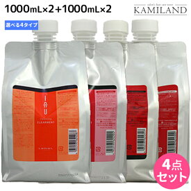 ★最大2,000円OFFクーポン配布★ルベル イオ クレンジング（ シャンプー ） + クリーム（ トリートメント ） 1000mLセット×2個 選べるセット / 【送料無料】 詰め替え 美容室 サロン専売品 美容院 ヘアケア タカラベルモント lebel ルベル イオ セット お