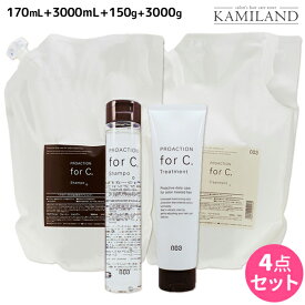 【ポイント3倍以上!24日20時から】ナンバースリー プロアクション フォーシー シャンプー 170mL + 3000mL + トリートメント 150g + 3000g セット / 【送料無料】 forC. 業務用 3L 3kg 美容室 サロン専売品 美容院 おすすめ品 カラーケア 色持ち