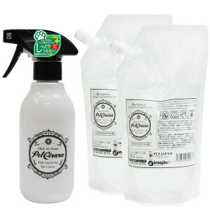 【正規販売店】ペットキララ ボディケア 本体(ボトル)300ml 詰替(パウチ)500mlセット 犬 猫 ペット ボディケア 涙やけ 目やに 消臭 除菌 お手入れ スプレー 【使用期限:2026/12/31】【全商品送