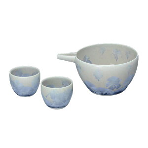 【マラソン最大1000円クーポン】熊谷聡商店 片口酒器 KTA836「花結晶・銀藤(はなけっしょう) 3点セット」京焼くまがい メーカー取寄品 磁器 ぐい呑 ぐい呑み お酒 日本酒 焼酎 酒席 宴会 居酒
