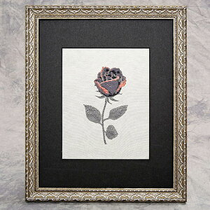 【マラソン最大1000円クーポン】織よし 織物額「バラ(黒)」1枚 メーカー取寄品 織額 織物 西陣織 薔薇 ばら 花 華 隈取り インテリア 和風インテリア 引っ越し祝い お祝い 額装 額縁 雑貨 プレ