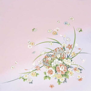 三陽商事 正絹さざ波ちりめん友仙ふろしき「まりに花 二巾」1枚入り 約68cm幅 メーカー取寄品 絹 シルク ふろしき 風呂敷 風呂敷包み かばん おしゃれ モダン ファッション 雑貨 プレゼント