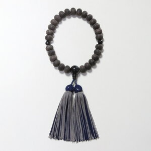 土屋念珠店 略式数珠 男性向け 952321337400「すびき黒檀(青トラメ石仕立)」8寸紙箱入 メーカー直送品 ※他ブランド商品と併買不可※ 数珠 冠婚葬祭 葬儀 お葬式 法事 お盆 お参り お墓参り お