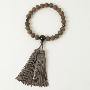 土屋念珠店 略式数珠 男性向け 952324322020「すびきシャム柿(茶水晶仕立)」8寸紙箱入 メーカー直送品 ※他ブランド商品と併買不可※ 数珠 冠婚葬祭 葬儀 お葬式 法事 お盆 お参り お墓参り お