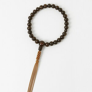 土屋念珠店 略式数珠 男性向け 953313327010「縞黒檀(木製念珠)27玉」8寸紙箱入 メーカー直送品 ※他ブランド商品と併買不可※ 数珠 冠婚葬祭 葬儀 お葬式 法事 お盆 お参り お墓参り お寺参り