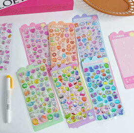 ＼即日発送 4枚or6枚入り 硬いタイプ！／【SNSで大人気】ぷくぷくシール 可愛い　ぷっくりシール ぽっこりシール 3D立体シール　ごほうびシール　デコシール シール帳　シール交換　SR-J