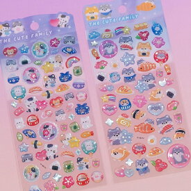 【即日発送 4枚入り】可愛いぷっくりシール 人気シール交換手帳用 スマホケース 水筒 ペン デコレーション用 ご褒美シール ゆめかわ キラキラ クリスマス贈り物 子供キッズプレゼントSR-Q