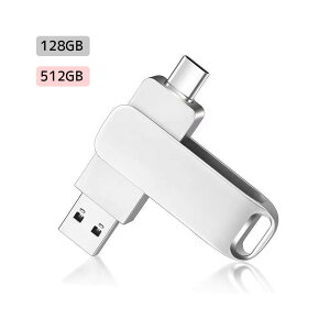 USB������ 2in1 �f���A��USB������ 128GB 512GB �����]�� �X�}�z���}�� 360°��] �����{�f�B �X�g���b�v�z�[���t�� USB-A USB3.0 Type-C �f�[�^�ۑ� �ʐ^ ����ۑ� �f�[�^�ڍs �X�}�z�Ή� PC�Ή� �e�ʕs��