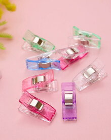 【10個入り】仮止めクリップ 10個セット 縦27mm 幅10mm ソーイングクリップ 裁縫クリップ 手芸クリップ 仮止め 裁縫 洋裁 パッチワーク キルト レザークラフト DIY ハンドメイド JPC0012