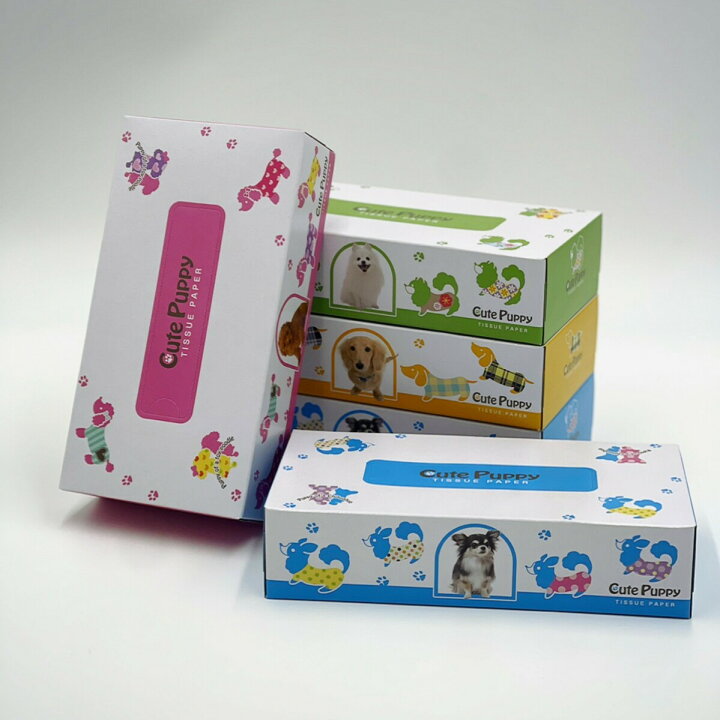 楽天市場】CutePuppy5P ボックスティッシュ 5個パック 60入 犬 犬の柄 