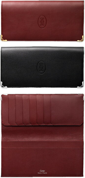 楽天市場】Cartier エンボスドゥーブルCロゴカルティエ 二つ折り長財布  