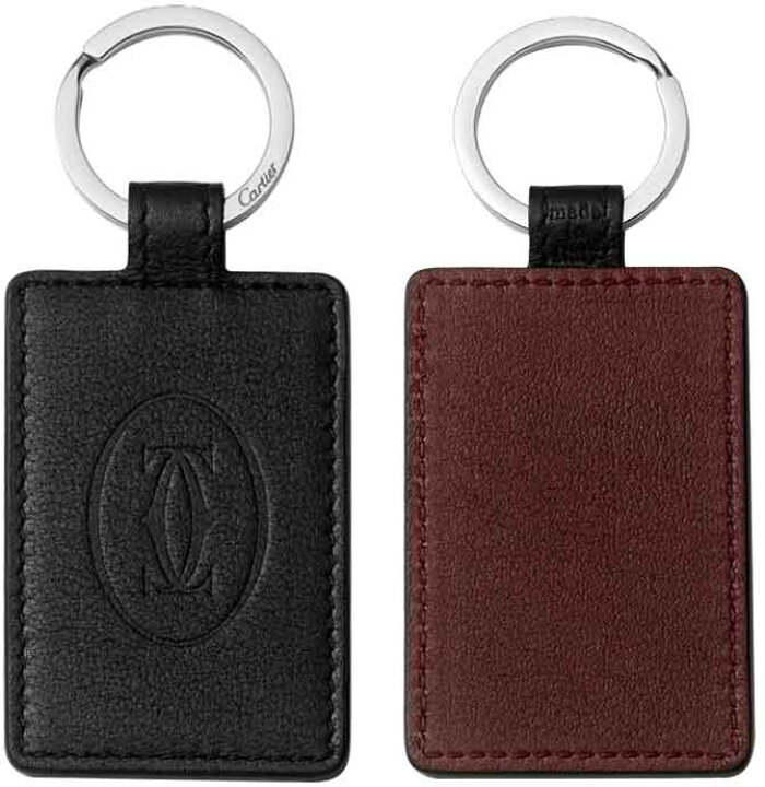 楽天市場 Cartier カルティエエンボスゥーブルcロゴ キーリングキーホルダー マストドゥブラック カーフスキンダブルサイド スクエア オーバルkey Ring Must Desmall Leather Goods Key Ringカルチェ 新品未使用 中古 Kaminorth