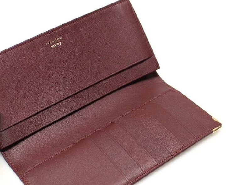 楽天市場】Cartier エンボスドゥーブルCロゴカルティエ 二つ折り長財布 