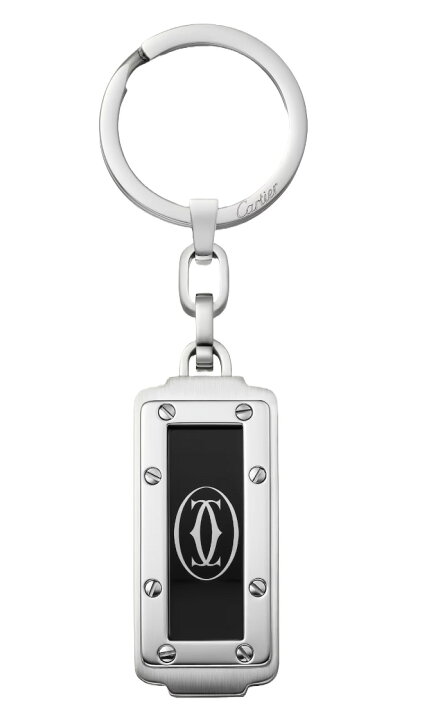 極 美品 箱付 CARTIER カルティエ ロゴ レザー 本革 キーリング  
