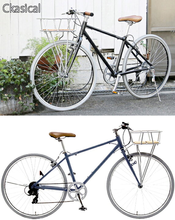 楽天市場】クラシカルクロスバイクグレーカラータイヤ軽量アルミ 