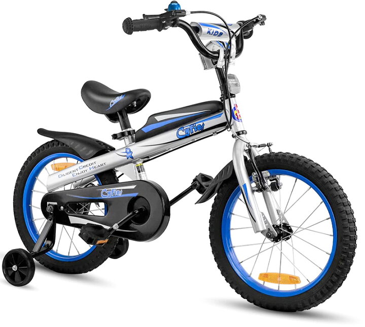 楽天市場】格好いいおしゃれ16インチキッズバイク補助輪付き14インチ 