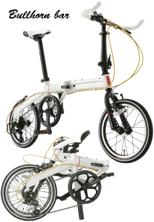 楽天市場】ブルホーンハンドルバー仕様16インチ折りたたみ自転車軽量 