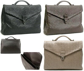 BOTTEGA VENETA ボッテガベネタビジネスバッグ ブリーフケースハンドバッグ 書類かばんボッテガヴェネタイントレチャートレザーブラック ダークブラウン ダークネイビー ダークグリーン ダークグレー 100020404013DGN2006DBR新品未使用【中古】