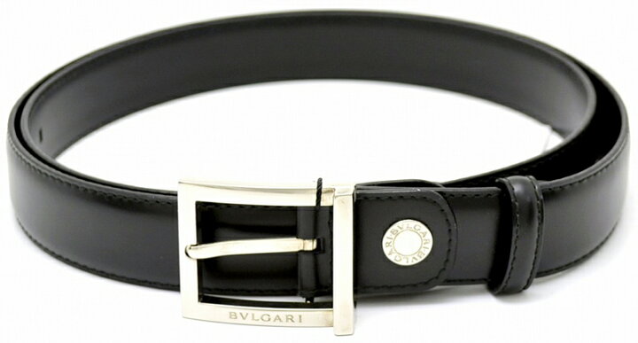楽天市場】BVLGARI ブルガリメンズレザーベルト ブラック バックル上部  
