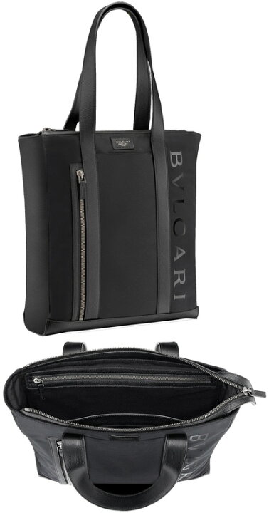 楽天市場】BVLGARI ブルガリフロントファスナーポケット付き縦長トート 
