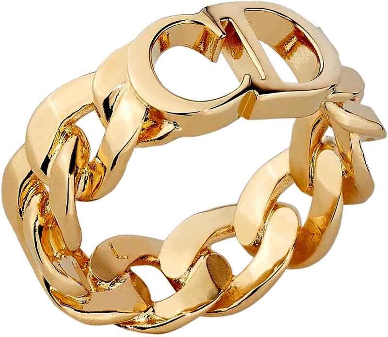 Christian Diorクリスチャンディオール 指輪CDロゴチェーンリング ゴールドメタルバンド  D300GDDANSEUSEETOLIEMETALBANDRING | kaminorth