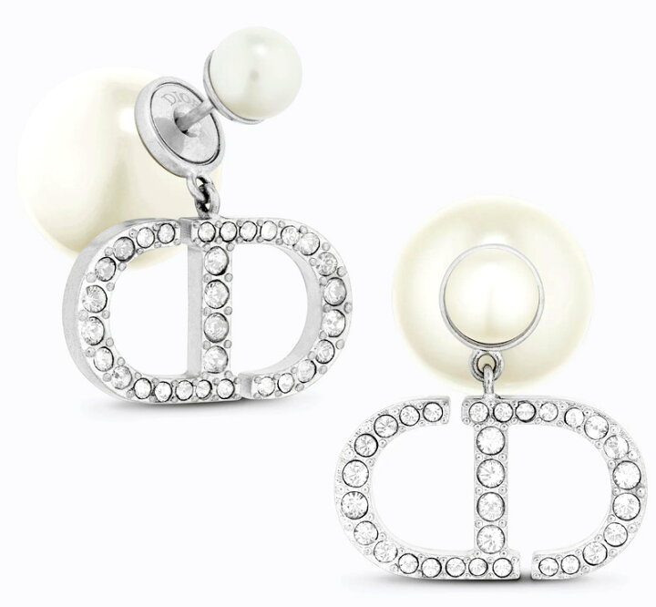 楽天市場 Christian Dior ピアスクリスチャンディオールcdシグネチャーイニシャルロゴcdロゴ フック式クラスプtribalespierced13sslシルバートーンクリスタルメタルプレートホワイトレジンパール耳元のアクセントに プレゼントに最適 Kaminorth