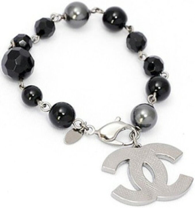 楽天市場】CHANEL BRACELETシャネル ブラックパールブレスレット 