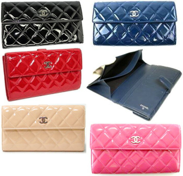 楽天市場】CHANEL シャネルWホック小銭入れ付き2つ折り長財布 