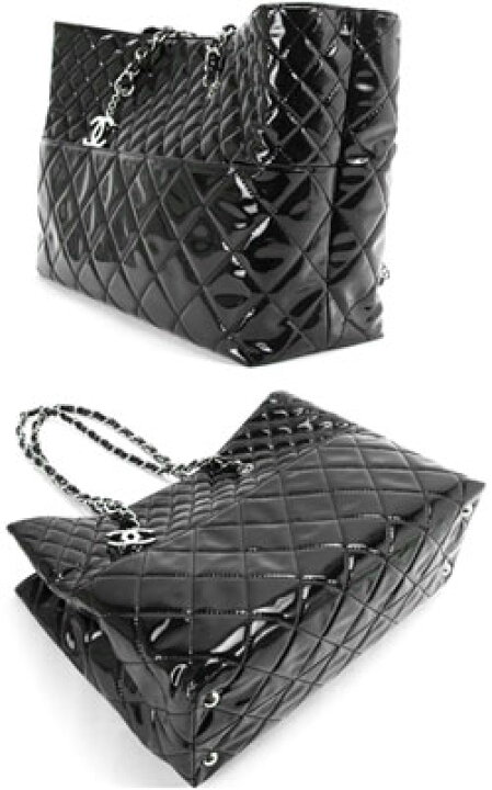 楽天市場】CHANEL シャネルキルティングエナメルチェーントートバッグ  