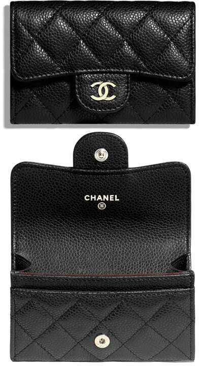 楽天市場】CHANEL シャネル 名刺入れブラックキャビアスキン カード  