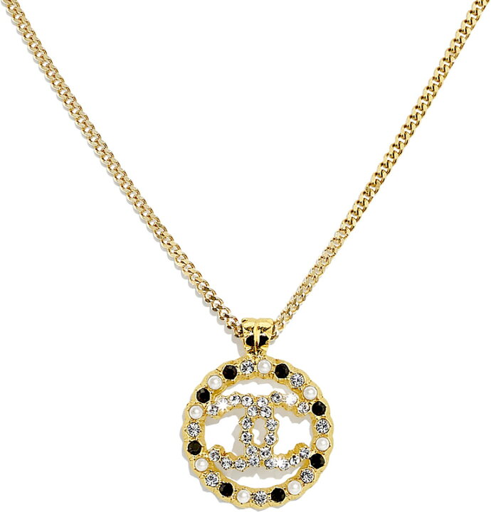 楽天市場】CHANEL シャネルラインストーンペンダントネックレスココ  