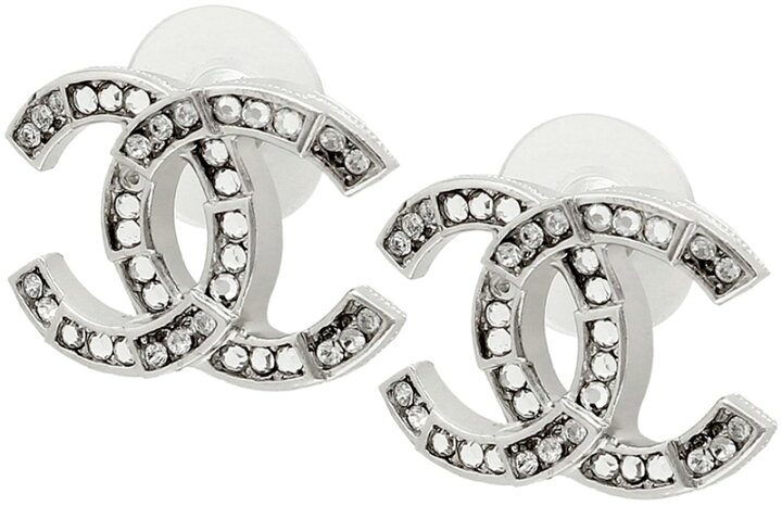 楽天市場】CHANEL シャネル ピアスラインストーンココマーク3×2  
