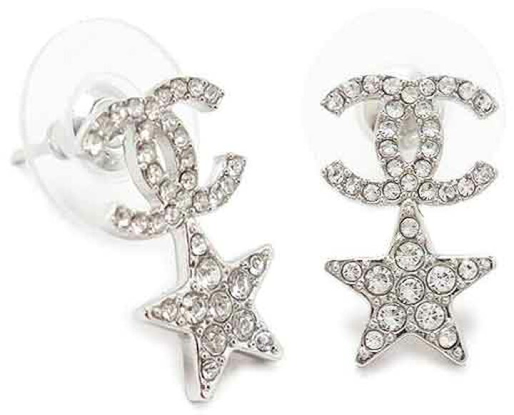 楽天市場】CHANEL シャネル ピアスラインストーンリボン ココマーク  