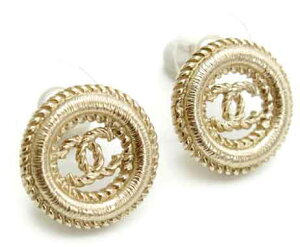 CHANEL �V���l�� �s�A�X�R�R�}�[�N ���E���h�c�C�X�g�t���[��CC �S�[���h�M�U�M�U�t���[�� �s�A�X �����̃A�N�Z���g�ɃA���E���h�T�[�N���A�N�Z�T���[ GOLD PIERCES 16SSCOCOMARK ROPE AROUND CIRCLE PIERCES