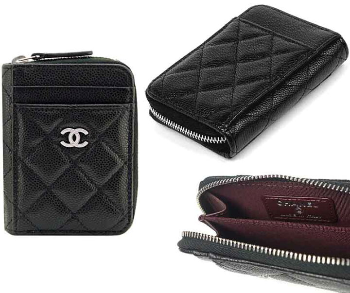楽天市場】CHANEL シャネルラウンドファスナーコインケースブラック  
